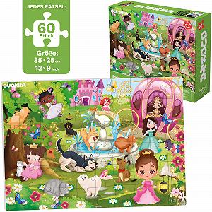 Рамочный пазл QUOKKA 4 x 60 элементов Принцесса Единорог Русалка Животные synthetic.ua - Фото 1
