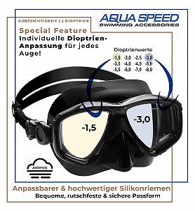 Маска для дайвінгу Aqua Speed Vision з діоптріями та звичайними лінзами synthetic.ua - Фото 1