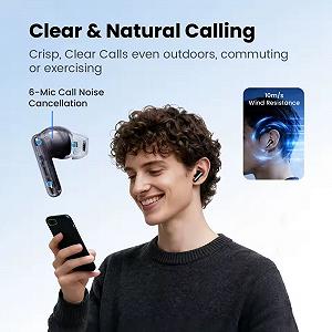 Навушники HAYLOU Flowbuds N55 Black LDAC Hi-Res Audio 54dB ANC IPX5 synthetic.ua - Фото 1