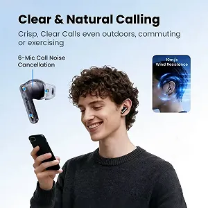 Навушники HAYLOU Flowbuds N55 Black LDAC Hi-Res Audio 54dB ANC IPX5 synthetic.ua - Фото 1