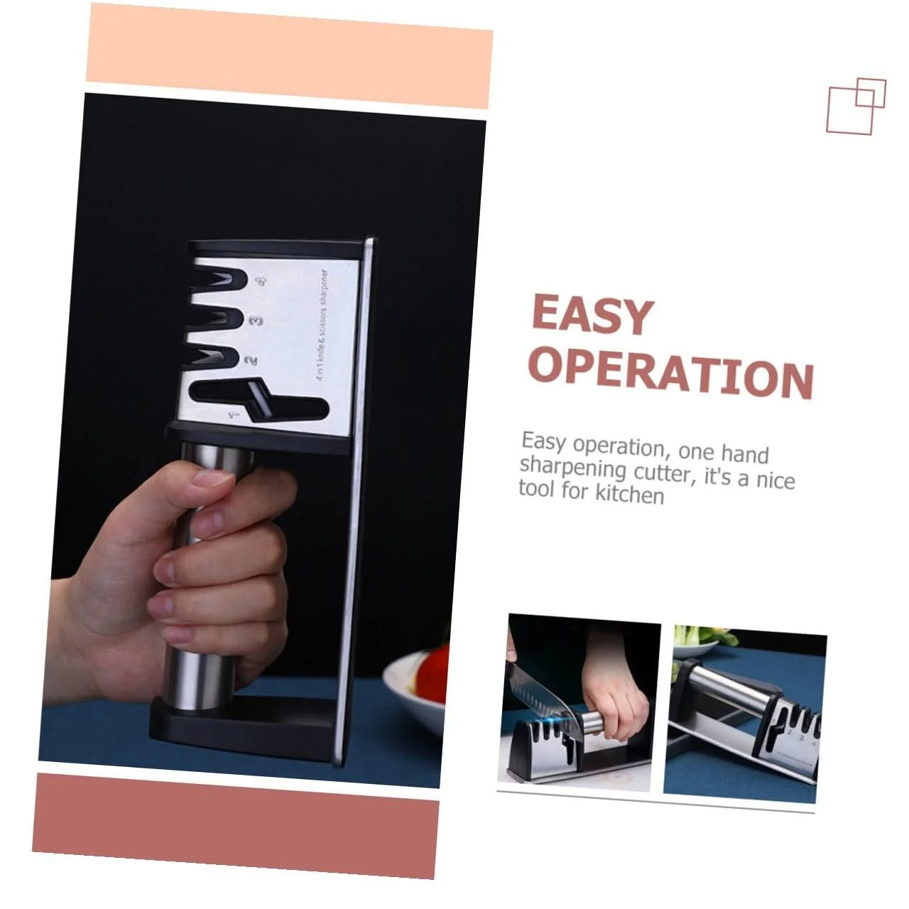 Точилка для ножей BESPORTBLE Эргономичная Серебристая, фото №5