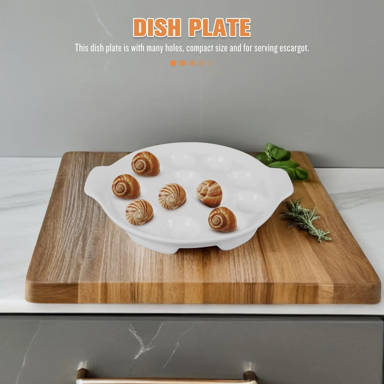 Форма для запікання равликів VALICLUD Керамічна з заглибленнями Біла Порцелянова з ручками, фото №5 Форма для запікання равликів VALICLUD Керамічна з заглибленнями Біла Порцелянова з ручками, фото №5