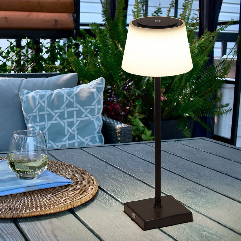 Настольная лампа GLOBO Outdoor LED сенсорный диммер аккумуляторная садовый светильник USB теплый белый холодный белый Ø x В 13,1 x 38 см Белый Черный, фото №5
