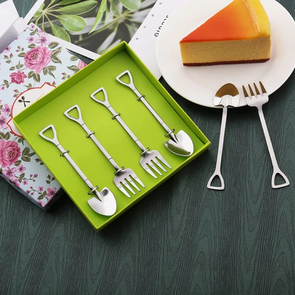 Вилка/Ложка для тістечок із нержавіючої сталі, 8 шт, фото №7