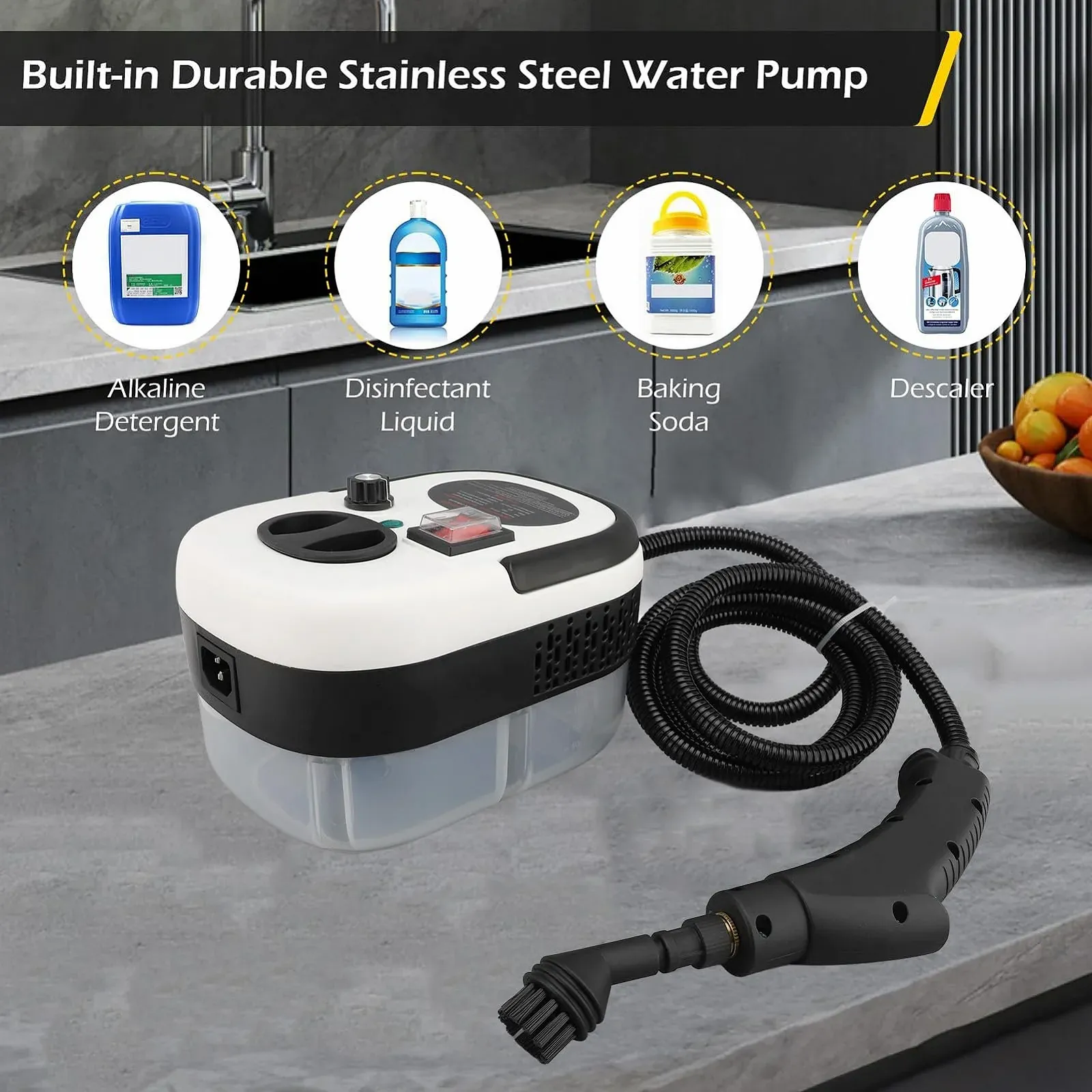 Ручний пароочисник HEEPDD 2500 W 3 bar 1.2 л 6 рівнів, фото №5