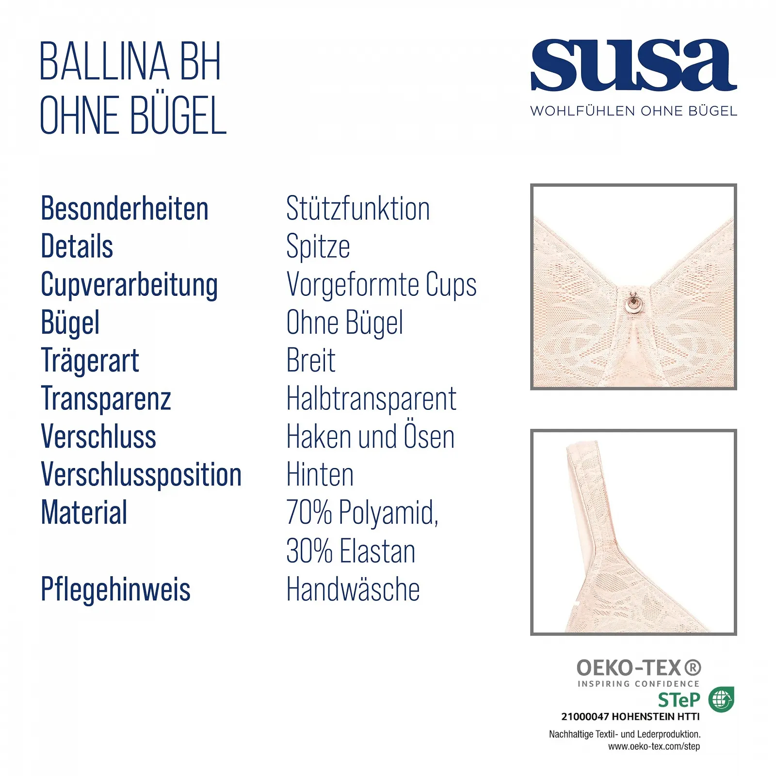 Бюстгальтер Susa BALLINA 8076 без кісточок формований колір Шифер 266, фото №5