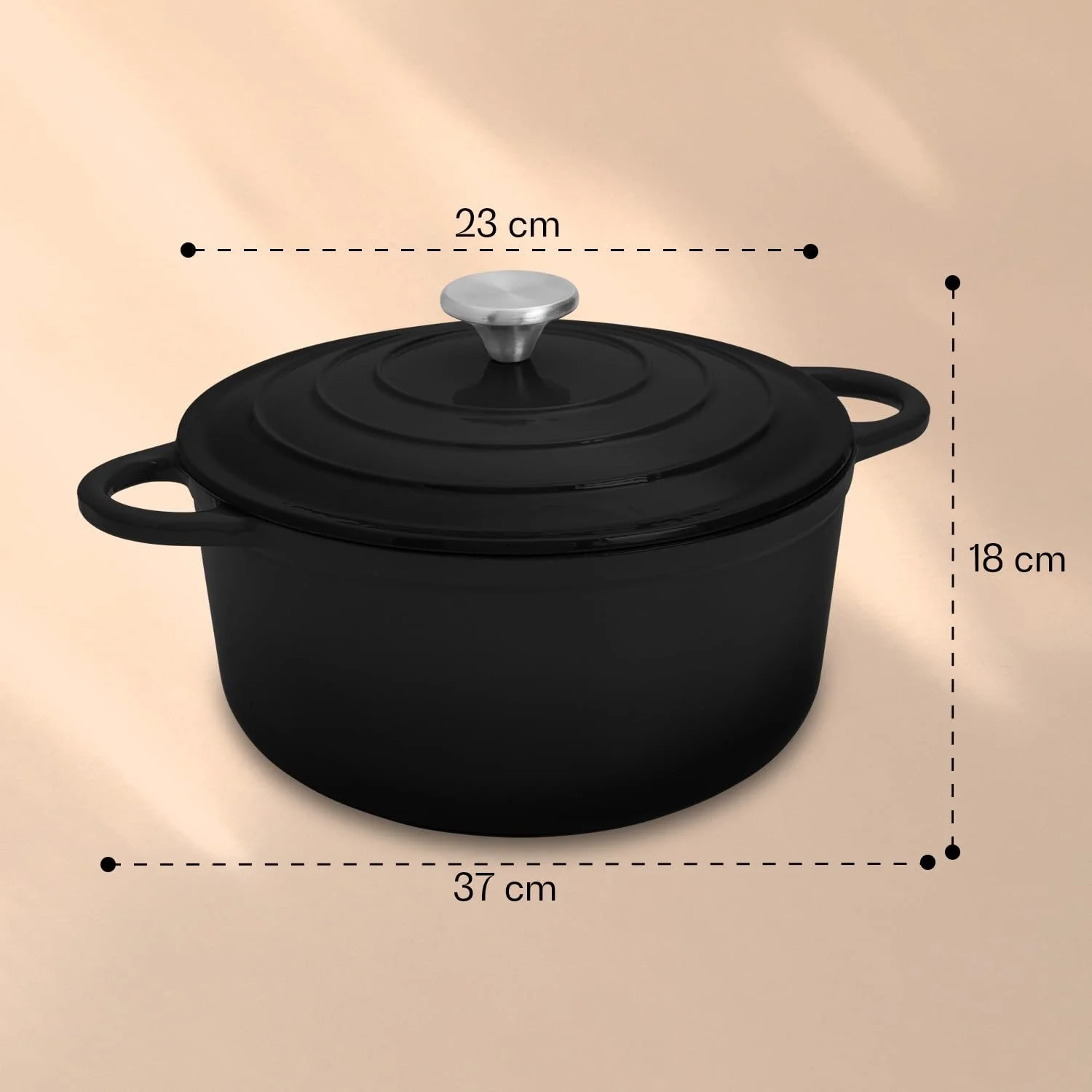 Жаровня емальована чавунна 4 л з кришкою для духовки та індукції, фото №7