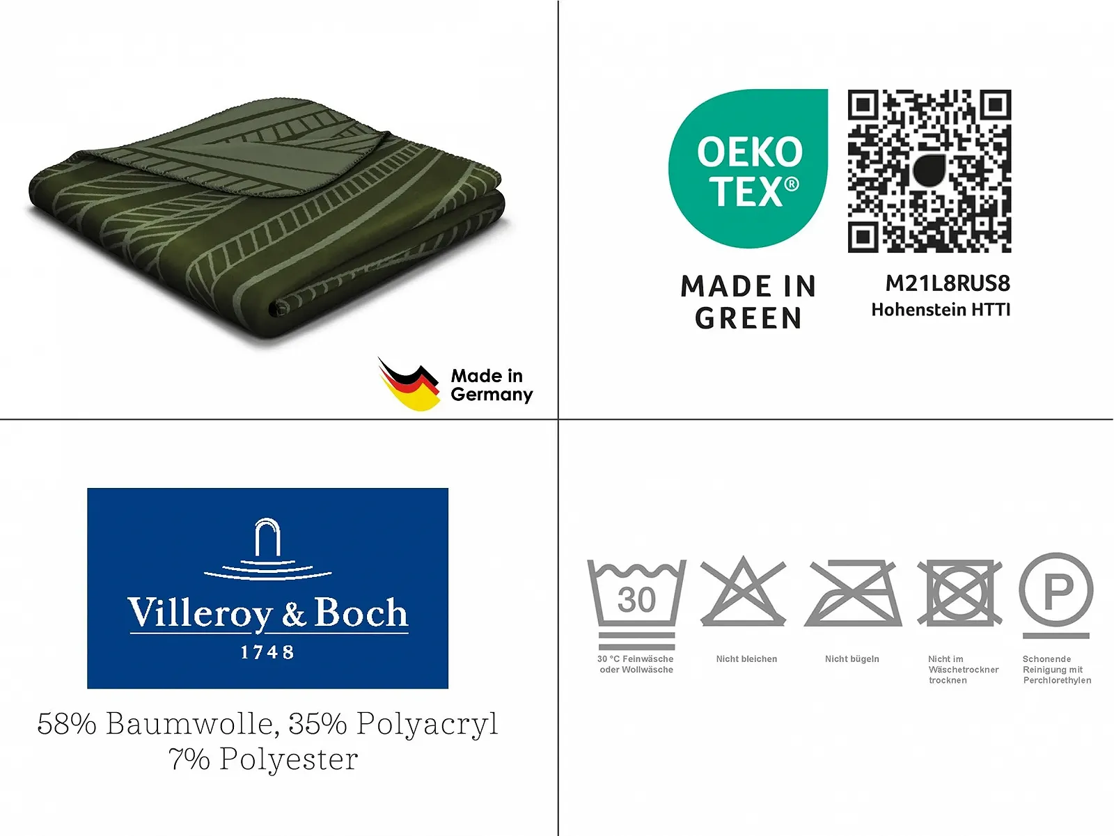 Одеяло Villeroy & Boch Willow Зеленый оливковый 150 x 200 см, фото №4 Одеяло Villeroy & Boch Willow Зеленый оливковый 150 x 200 см, фото №4