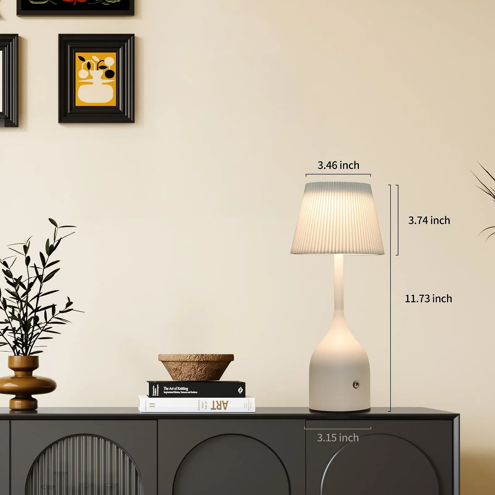 Настільна лампа Mr. White LED бездротова акумуляторна 5200 мАг з 2 абажурами Біла, фото №7