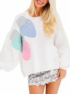 Женская Толстовка SANSIWU Рождественская с блестками и стразами, с длинными рукавами, круглым вырезом, осенняя, свободного кроя, с рождественским узором - Фото 1