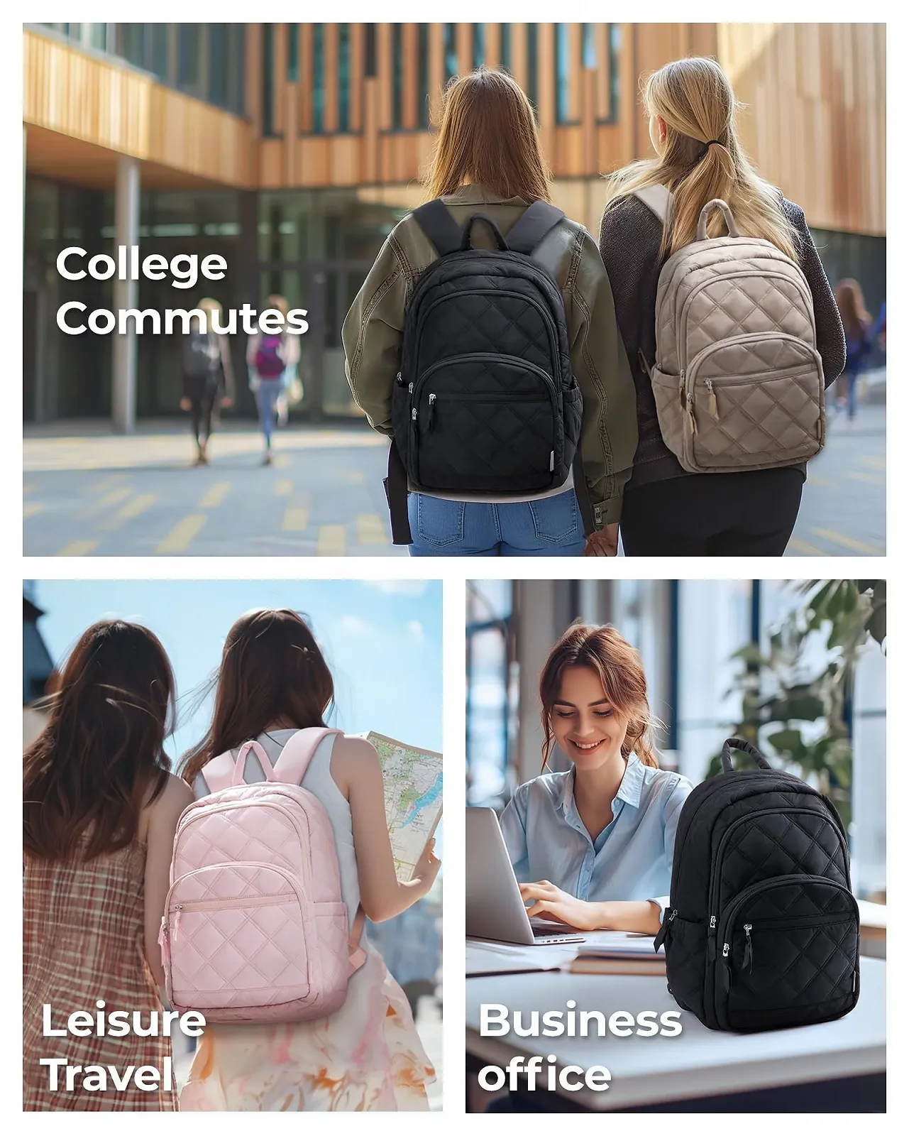 Рюкзак для ноутбука bagsmart Puffer Laptop Backpack 15.6 Inch стьобаний водонепроникний 15.6 Inch, фото №5 Рюкзак для ноутбука bagsmart Puffer Laptop Backpack 15.6 Inch стьобаний водонепроникний 15.6 Inch, фото №5
