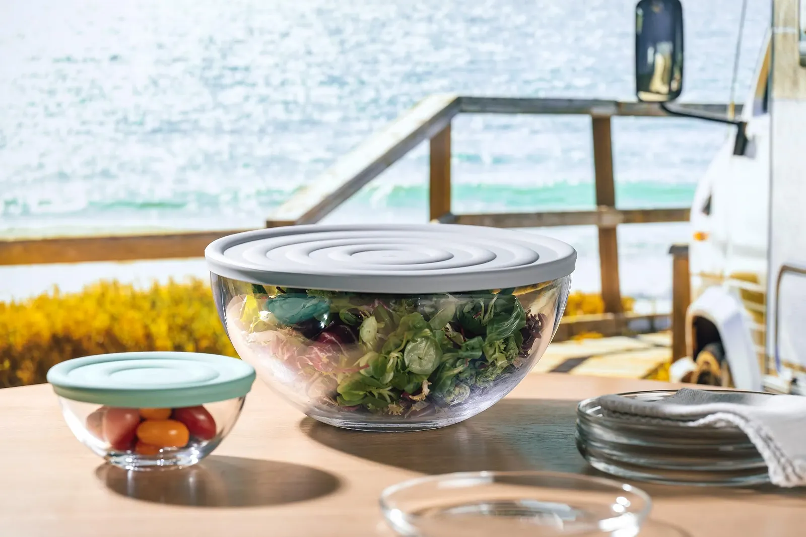 Миска LEONARDO HOME Cucina Стеклянная с крышкой Серая, фото №7 Миска LEONARDO HOME Cucina Стеклянная с крышкой Серая, фото №7