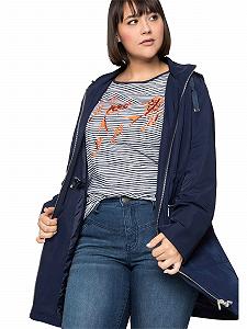 Женская куртка больших размеров Sheego Techno-Twill Basic Fashion Sporty Decorative Zip - Фото 1