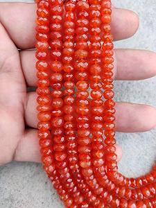 Круглые гладкие бусины из сердолика Natural Natural Carnelian 4-5 мм, нить длиной 20 см, бусины из драгоценных камней для ожерелья и браслета - Фото 1