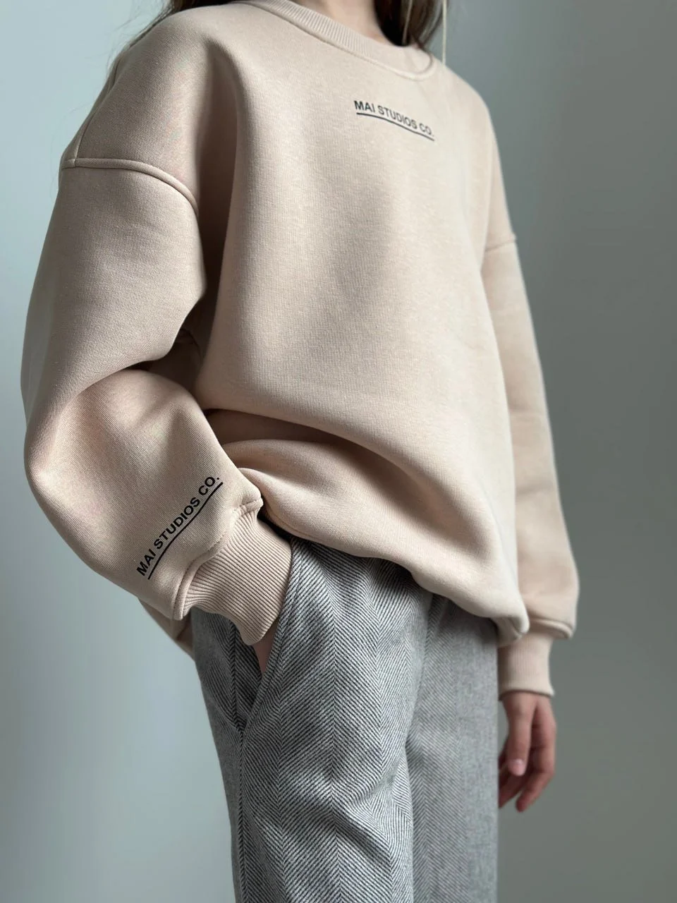 Стильний світшот - шоколад, беж та молочний - від 140 см до 164 см, фото №9