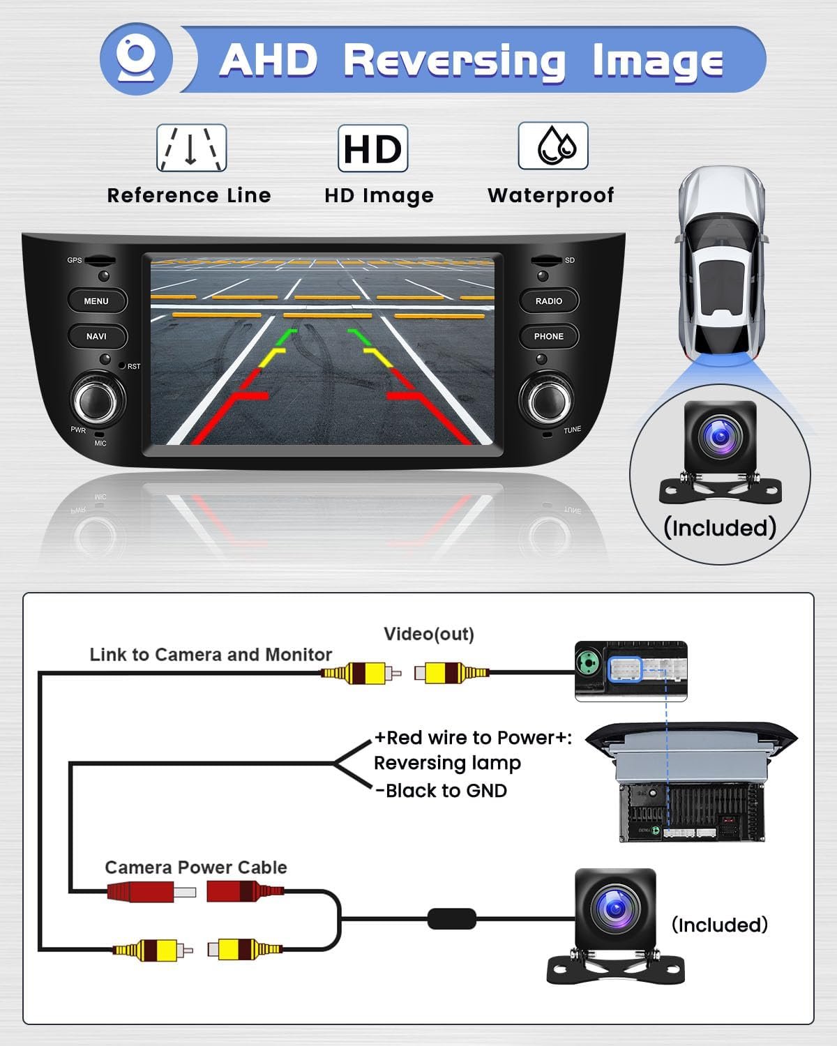 Штатна автомагнітола Hikity для FIAT Punto 2010-2016/Linea 2012-2015 / 6.2" / Сенсорна / 2/64Гб / Android 13 / Apple CarPlay / Android Auto / Bluetooth / WI-FI / GPS / FM / USB / SD, фото №7