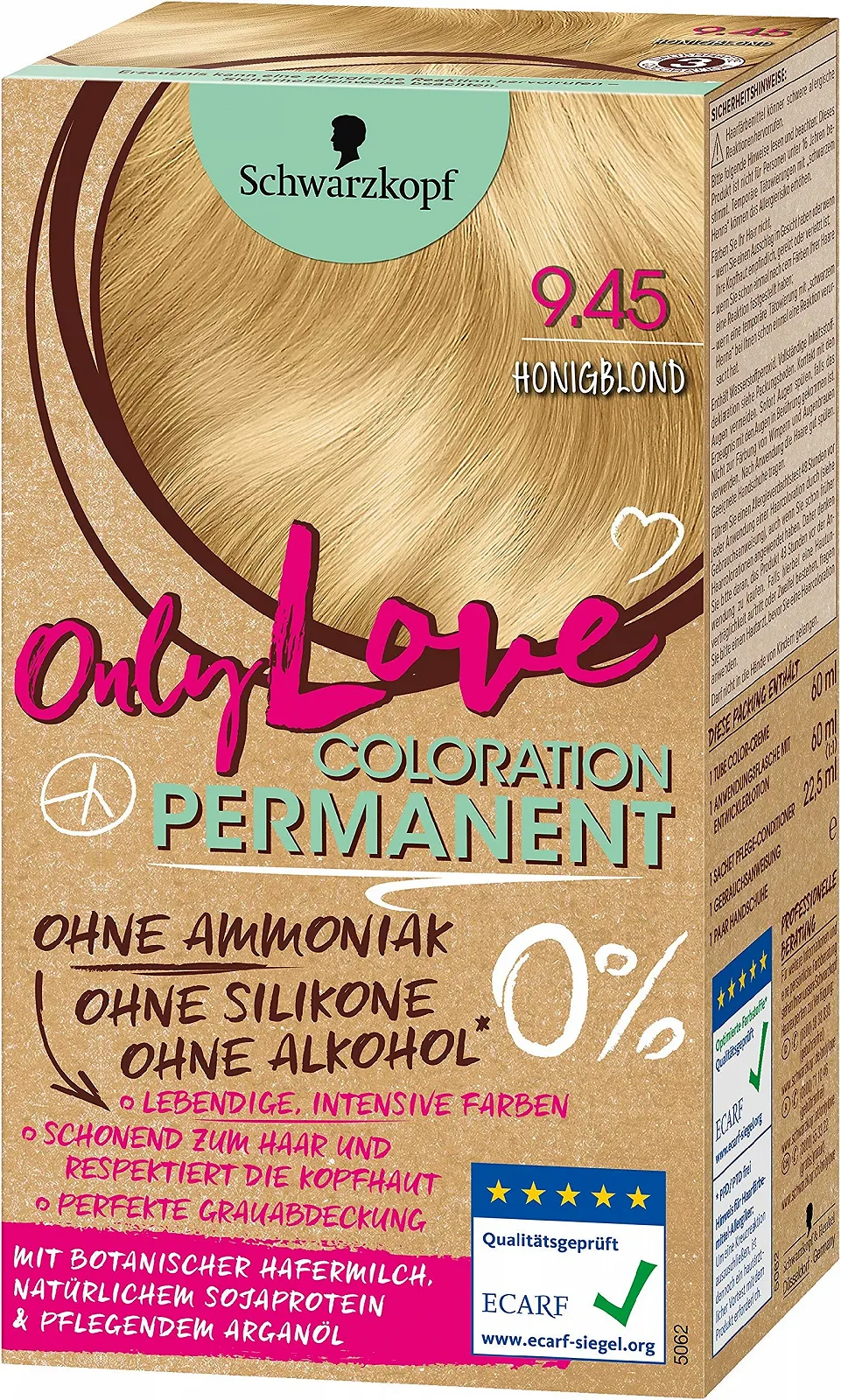 Фарба для волосся Schwarzkopf Only Love 9.45 Медовий блонд Рівень 3 143 мл, фото №1 Фарба для волосся Schwarzkopf Only Love 9.45 Медовий блонд Рівень 3 143 мл, фото №1