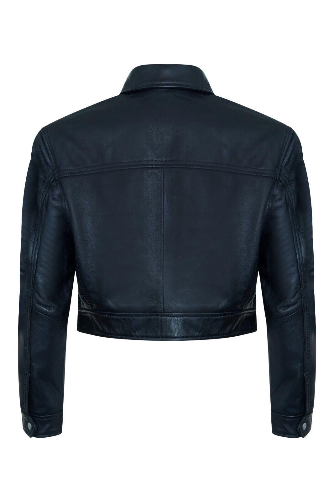 Куртка Infinity Leather Мотоциклетная Байкерская Кожаная Короткая Классическая Черный Для Женщин, фото №4