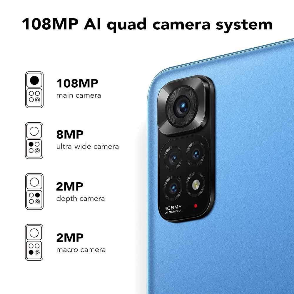 Смартфон Xiaomi Redmi Note 11S 6/64GB 6,43" AMOLED 108 MP Blue, фото №2