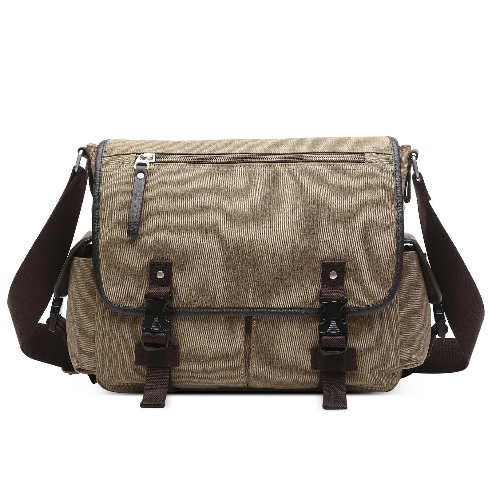 Сумка через плече DEEVORCA Vintage Canvas для ноутбука 17,3 дюйма, хакі, фото №1 Сумка через плече DEEVORCA Vintage Canvas для ноутбука 17,3 дюйма, хакі, фото №1