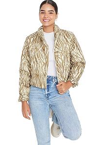 Женская зимняя куртка Trendyol, с воротником и анималистическим принтом - Фото 1