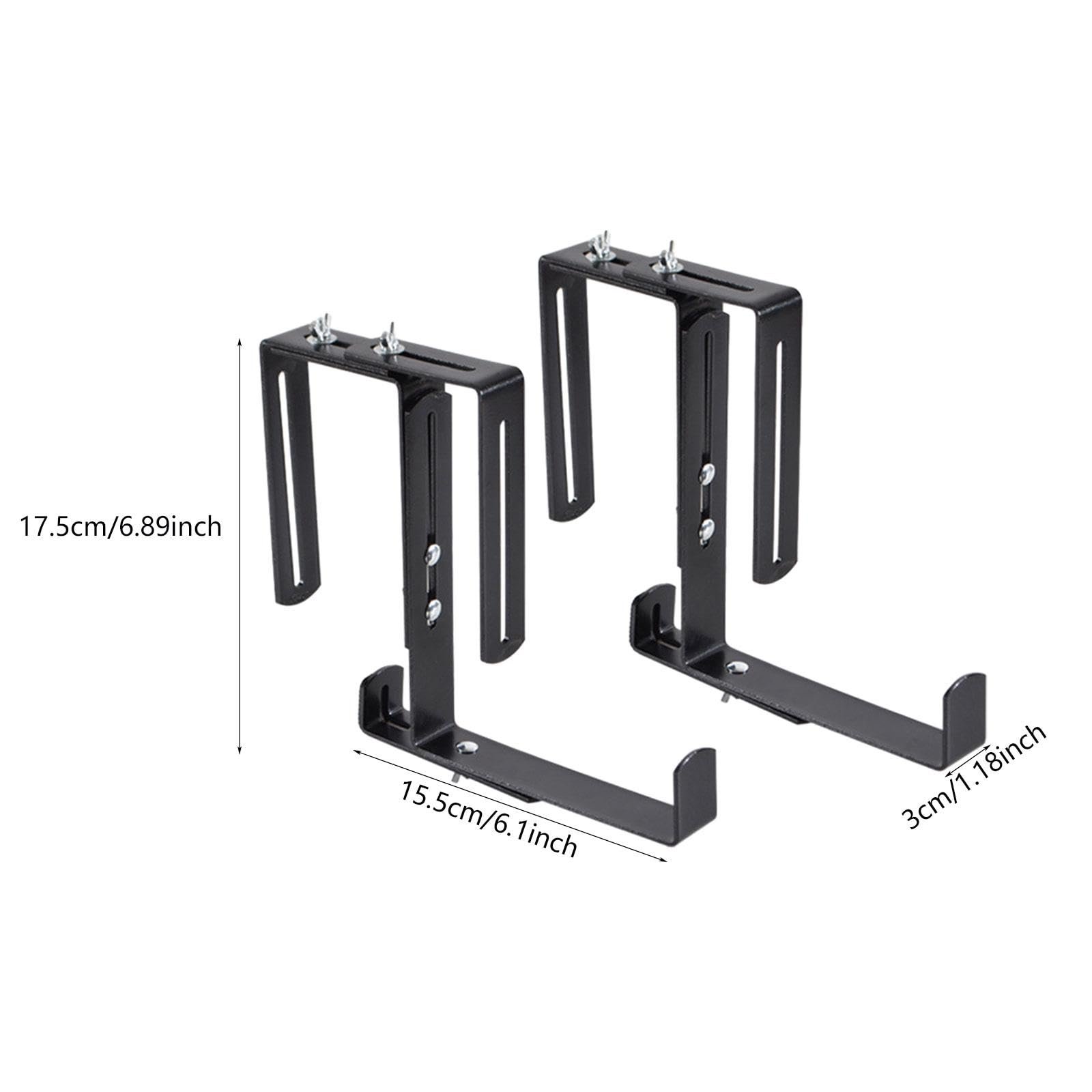 Підвісні кашпо для перил 2 шт Регульовані Чорні, фото №5