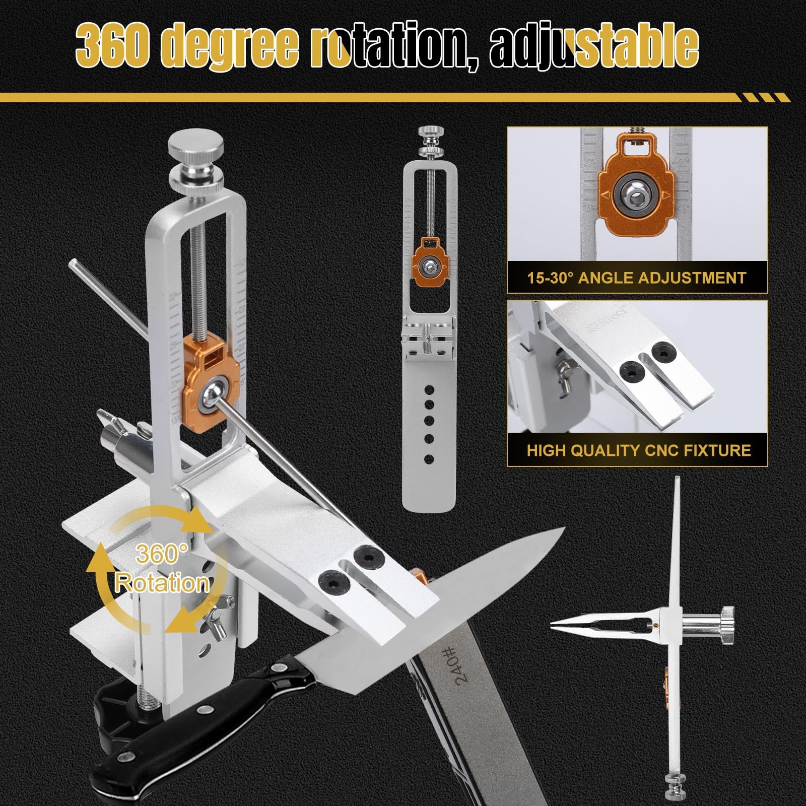 Система для заточування ножів 360° Flip Rotation з 11 точильними каменями, фото №4 Система для заточування ножів 360° Flip Rotation з 11 точильними каменями, фото №4