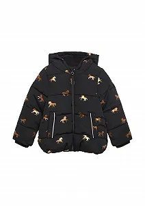 Куртка стьобана s.Oliver з блискучим принтом та флісовою підкладкою - Фото 1