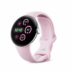 Смарт-годинник Google Pixel Watch 3 41 мм, полірований сріблястий алюмінієвий корпус, рожевий кварцовий ремінець, LTE - Фото 1