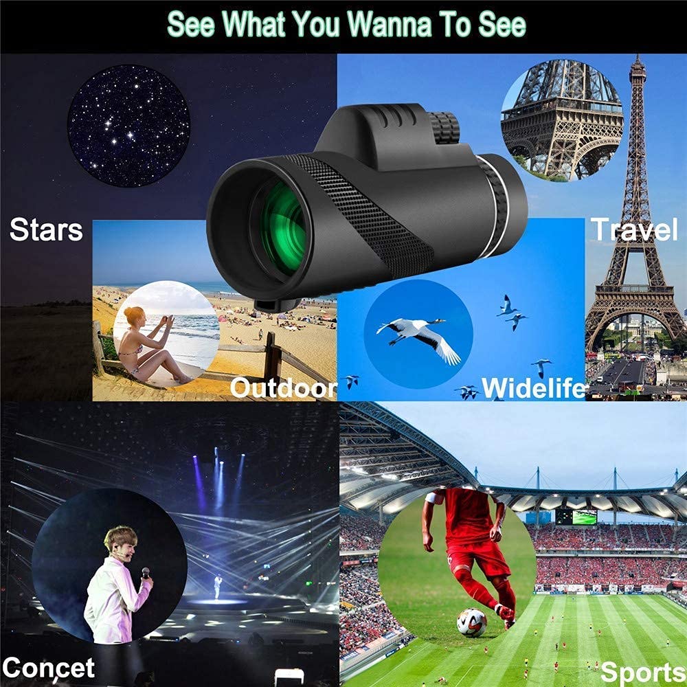 Монокуляр BAK4 Ultra Ultra Clear Optical Prism 40x60 Монокуляр Водонепроникний Чорний, фото №3