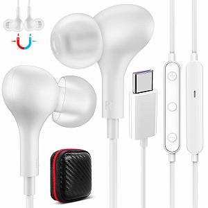Наушники USB C для Samsung A54 A34 A33 A53 Galaxy A55 A35 S24 S23 Вставные USB C Соединение Магнитные Наушники USB C с Микрофоном - Фото 1