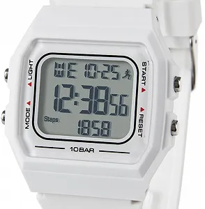 Цифровий годинник-педометр багатофункціональний Zeit-Bar, білий, ремінець synthetic.ua - Фото 1