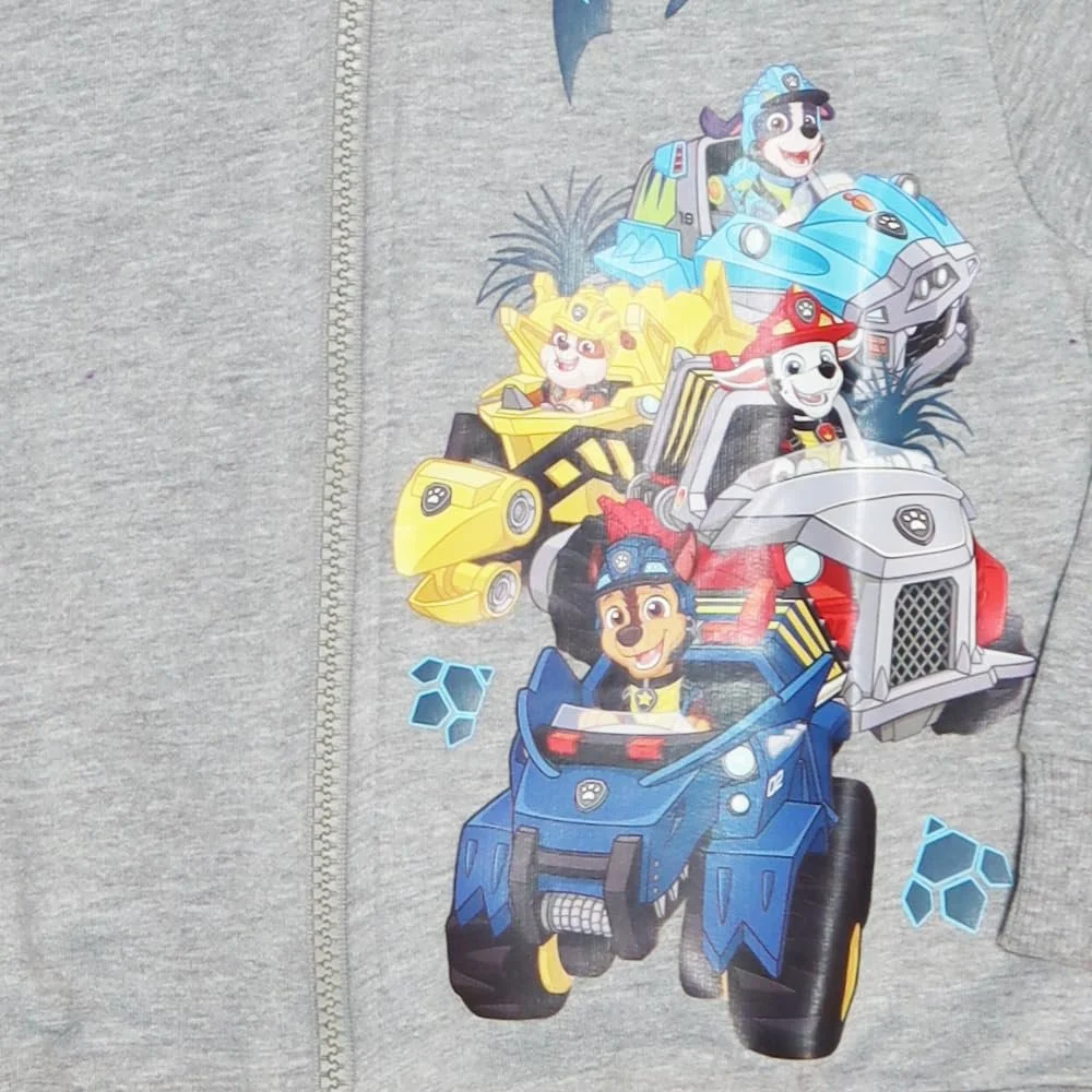 Худи на молнии Paw Patrol для мальчиков - Куртка с капюшоном Dinosaur & Chase - Официально лицензированная - Размер 98-104 - Серый, фото №2 Худи на молнии Paw Patrol для мальчиков - Куртка с капюшоном Dinosaur & Chase - Официально лицензированная - Размер 98-104 - Серый, фото №2