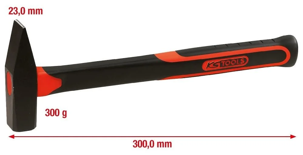 Слюсарний молоток KS Tools 142.1331 фібергласова ручка 300 г, фото №2