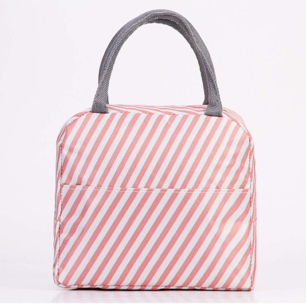 Сумка для ланча ланч бэг Розовые Полоски на молнии с карманом, фото №1
