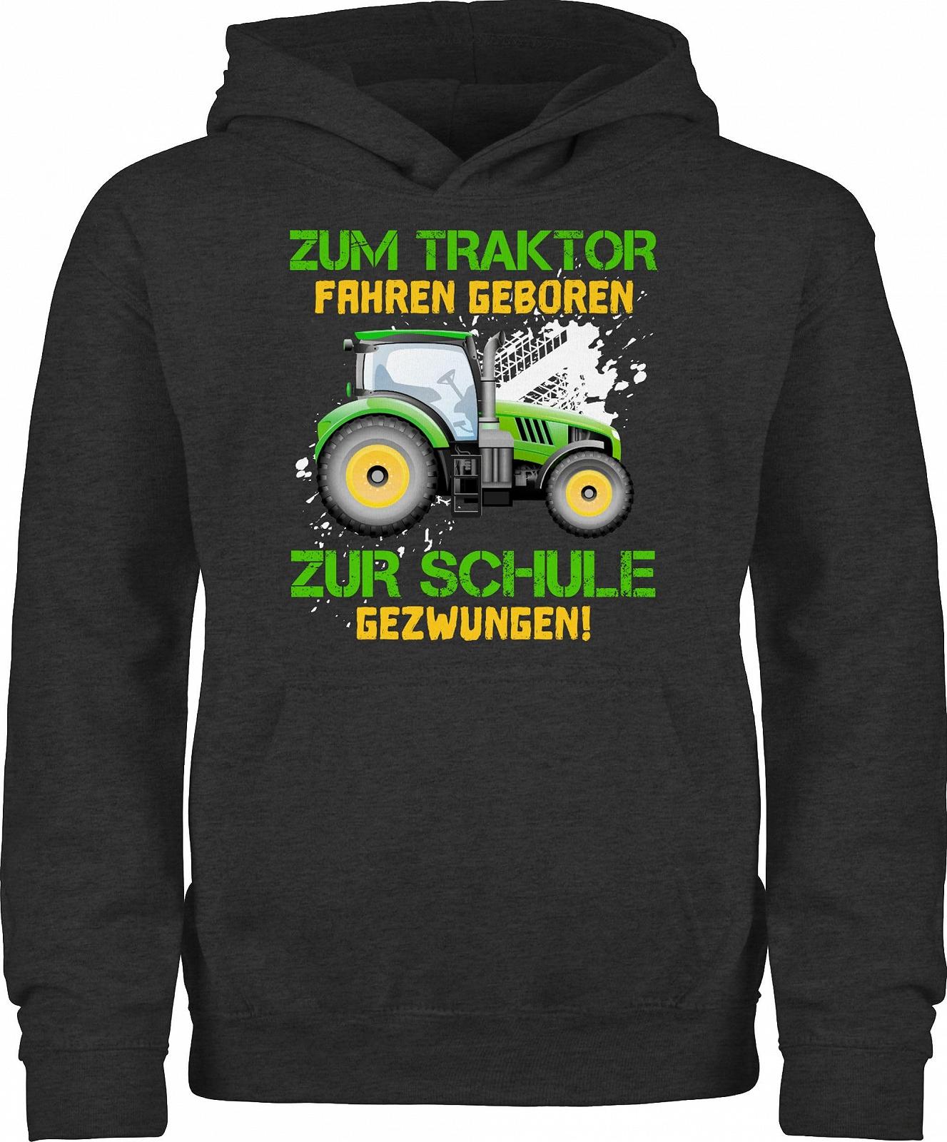 Худи Shirtracer Для мальчиков и девочек Born to Ride Tractor Forced to School Детский Фермер Смешной, фото №1