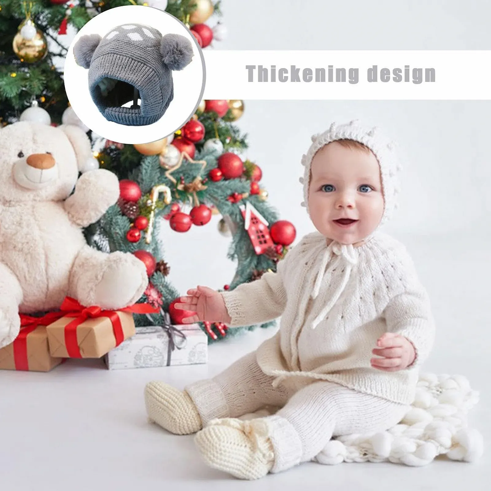 Вязаная шапка-ушанка Zqkimzi для детей, зимняя вязаная, фото №3 Вязаная шапка-ушанка Zqkimzi для детей, зимняя вязаная, фото №3