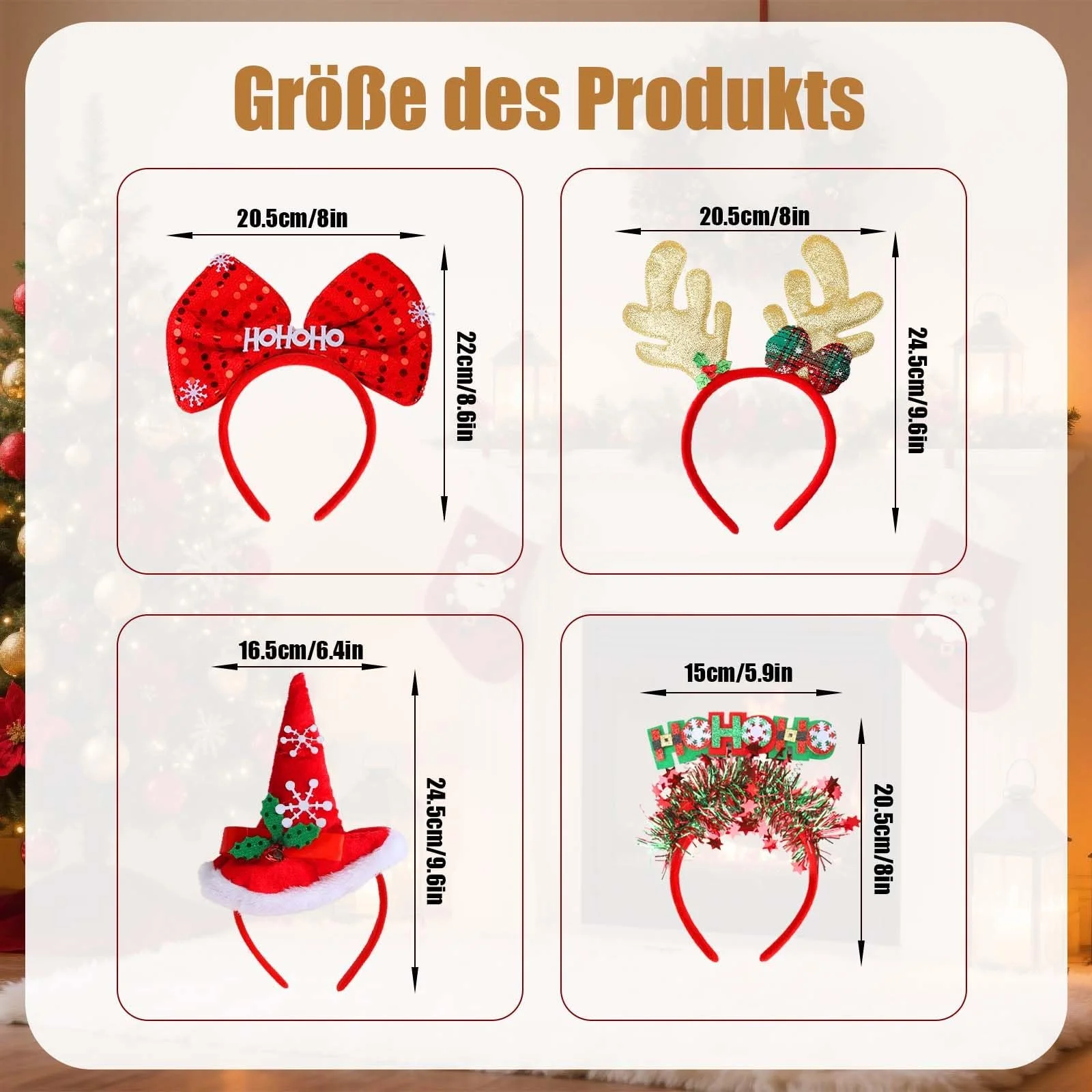 Набор рождественских обручей 10 шт., фото №2