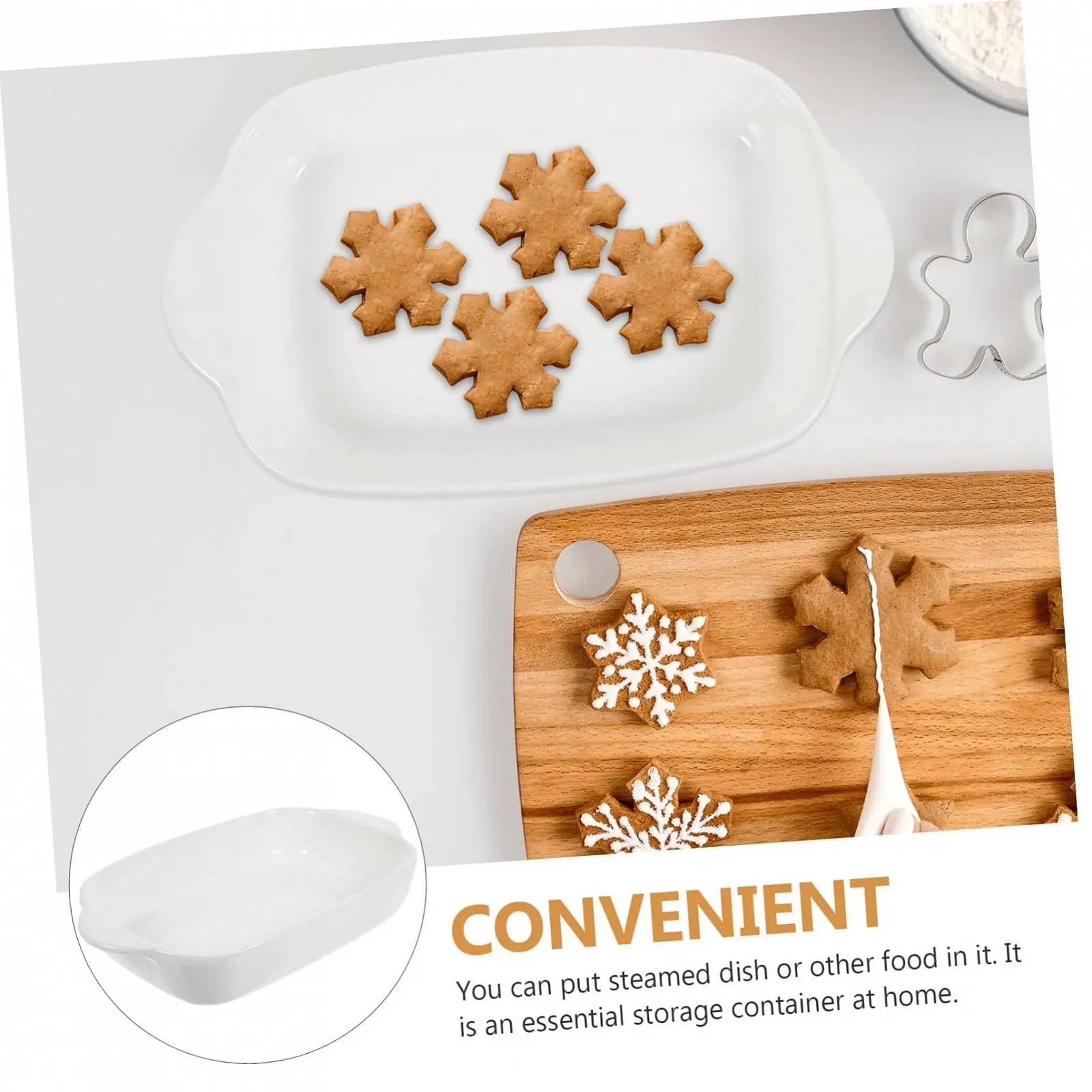 Форма для запікання VALICLUD керамічна з ручкою для сиру побутова для духовки та мікрохвильової печі, фото №8