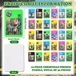 Набор пазлов-пятнашек Динозавры 16 шт. 5 x 7 см synthetic.ua - Фото 1