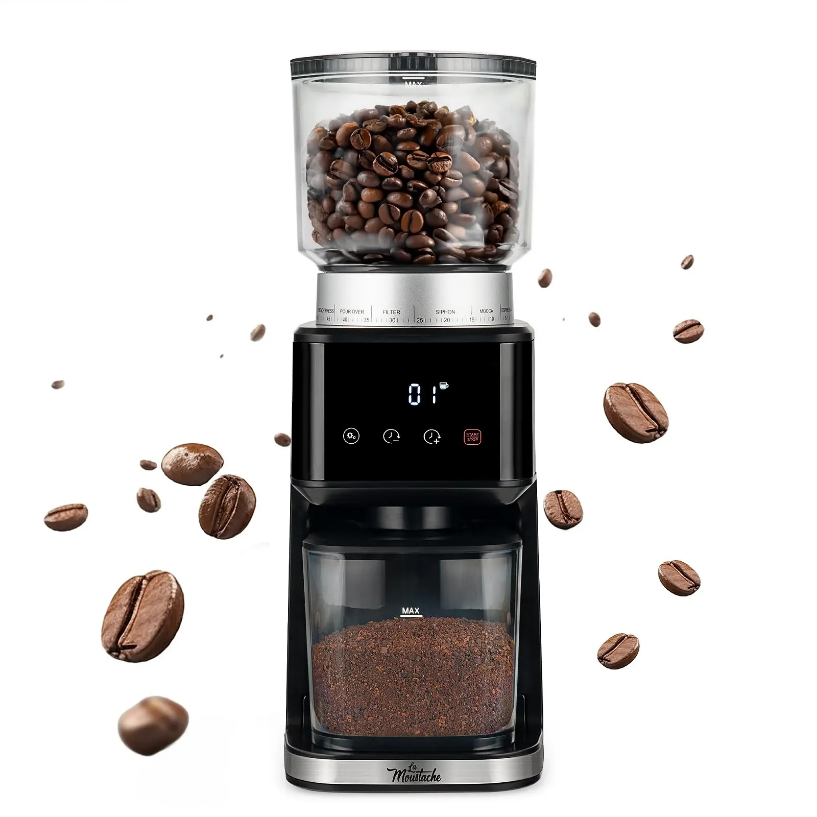 Кофемолка La Moustache GrindMaster Silver, фото №1