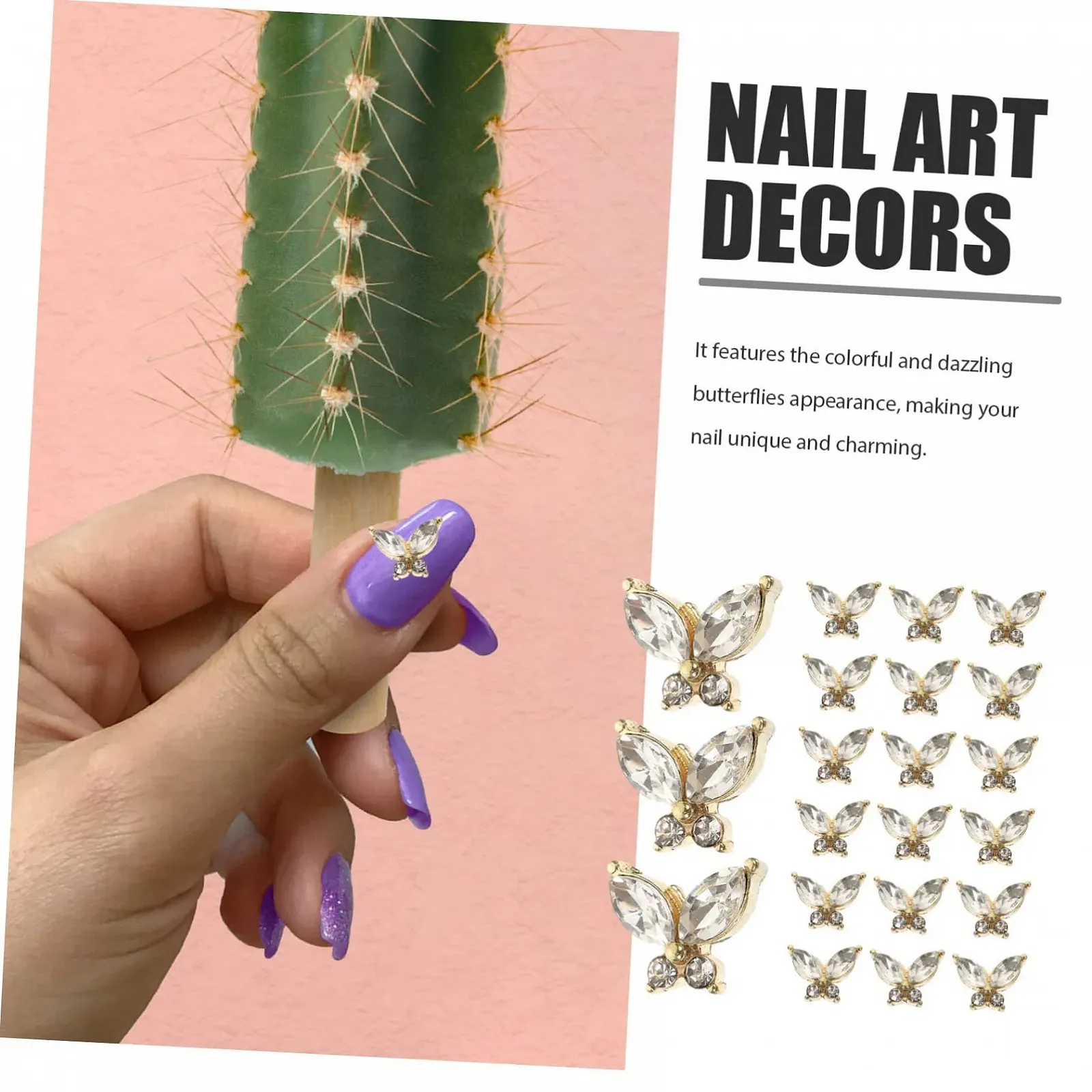 Украшения для ногтей Бабочки FRCOLOR 40шт, фото №2