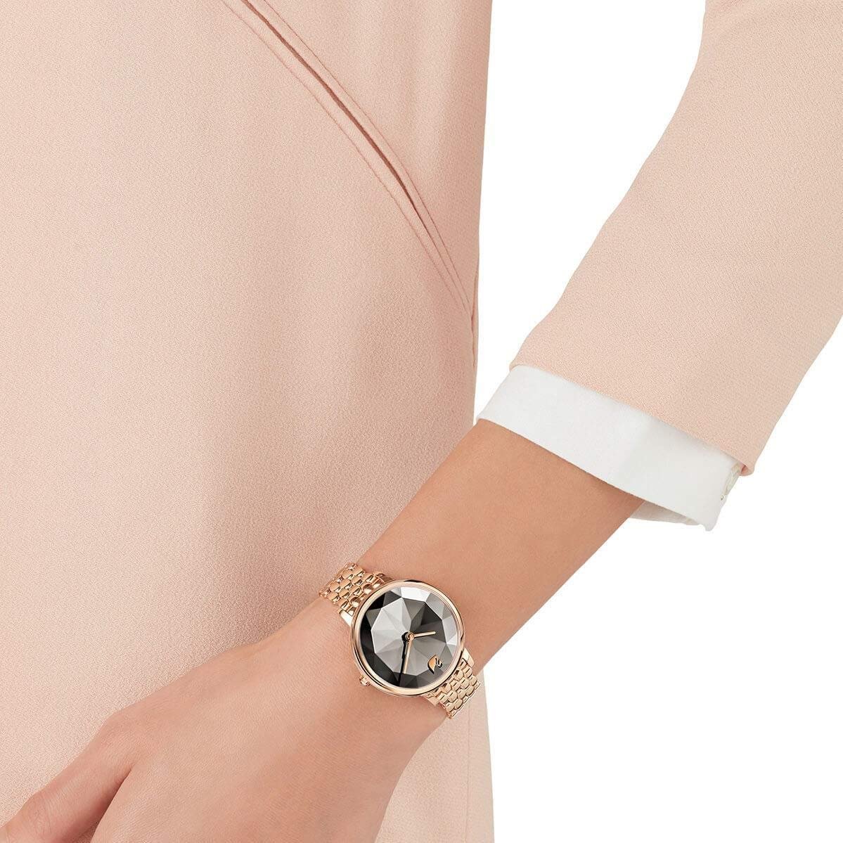 Женские часы Swarovski Crystal Lake Позолоченные Розовым Золотом Серые 5416023, фото №3