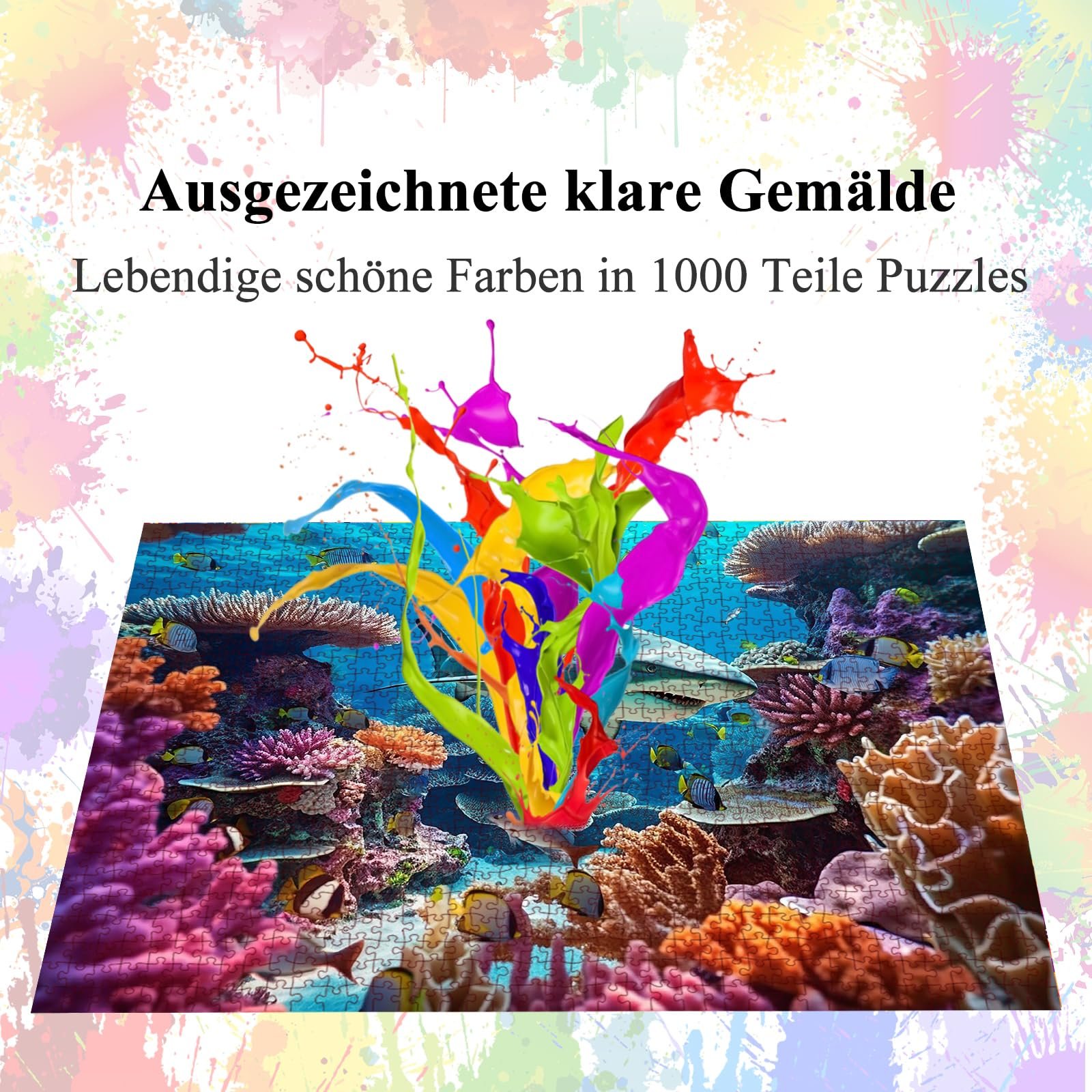 Пазли Bullglesup Shark Whale 1000 елементів 70 х 50 см з постером, фото №6