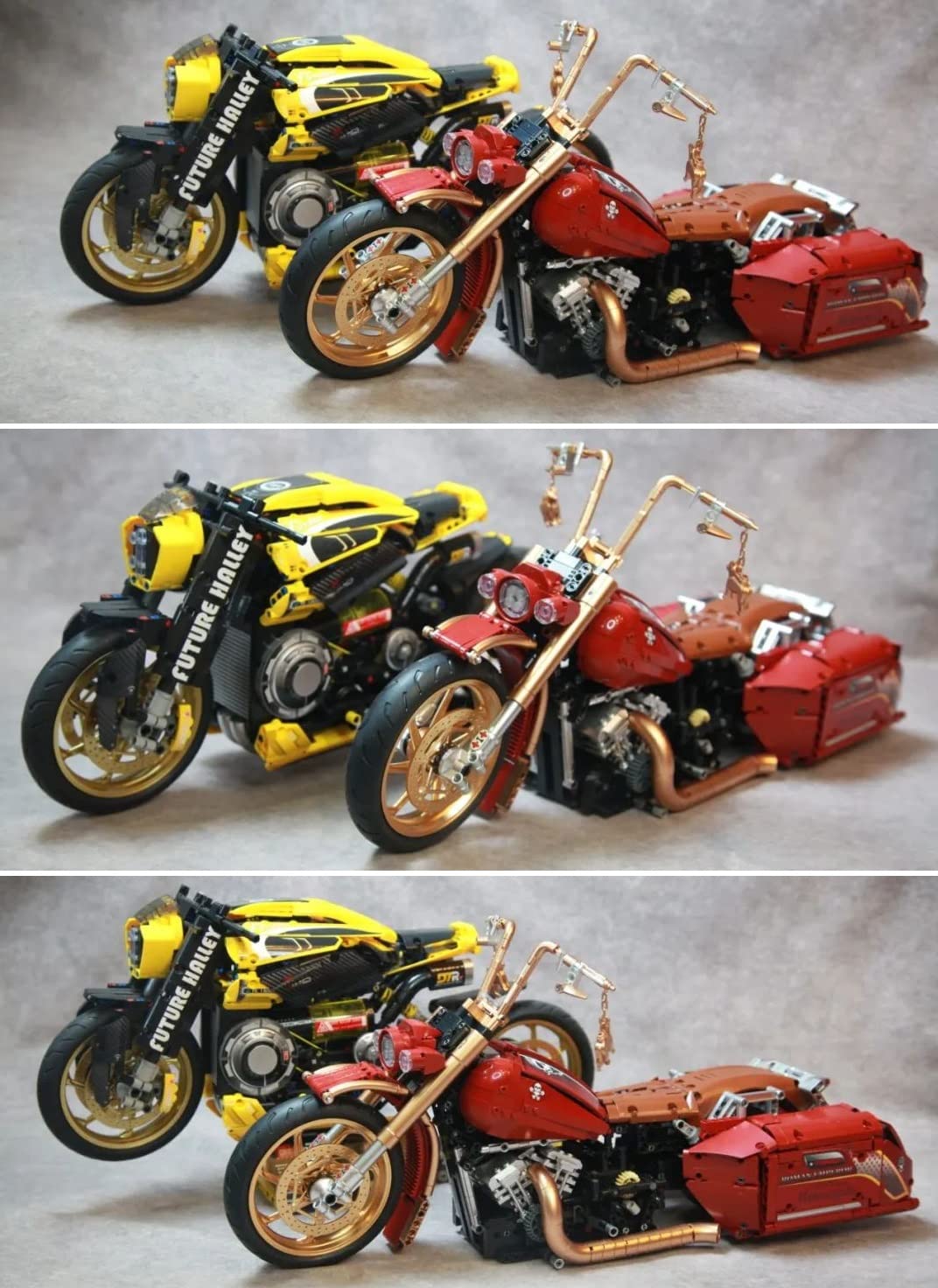 Мотоцикл Technik Harlay Davidson Road King 1:5 2111 деталей Зажимные блоки MOC Набор Совместим с Harley Davidson Technology, фото №7