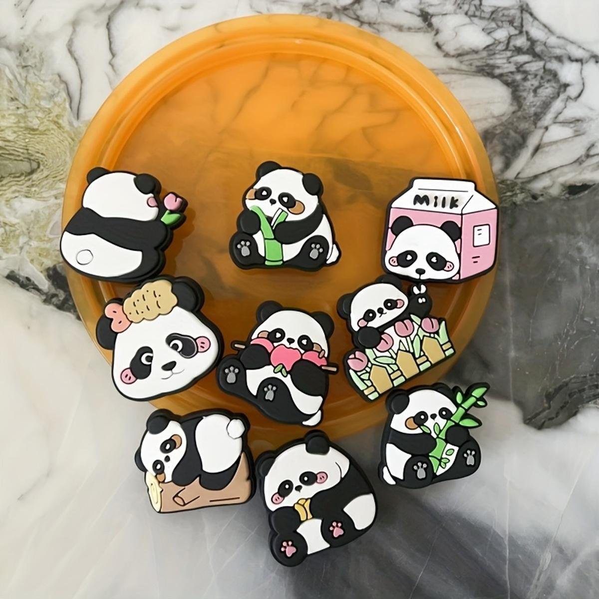 Джибитсы панда panda животное Jibbitz 9 шт аксессуары Крокс украшение Dz_137, фото №1