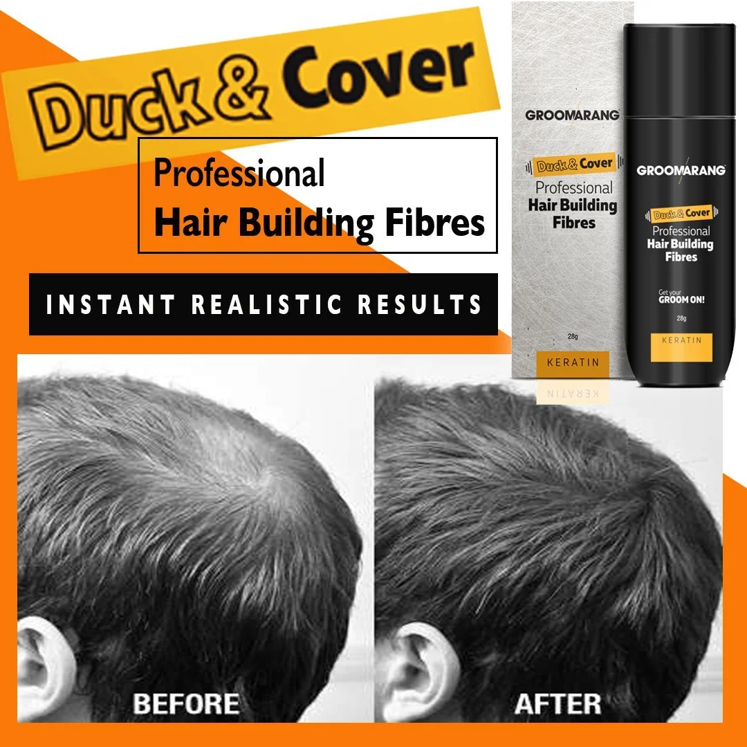 Волокна для волосся Duck and Cover Groomarang Professional Keratin Hair Building Fibres 28 г, середній блонд, фото №6