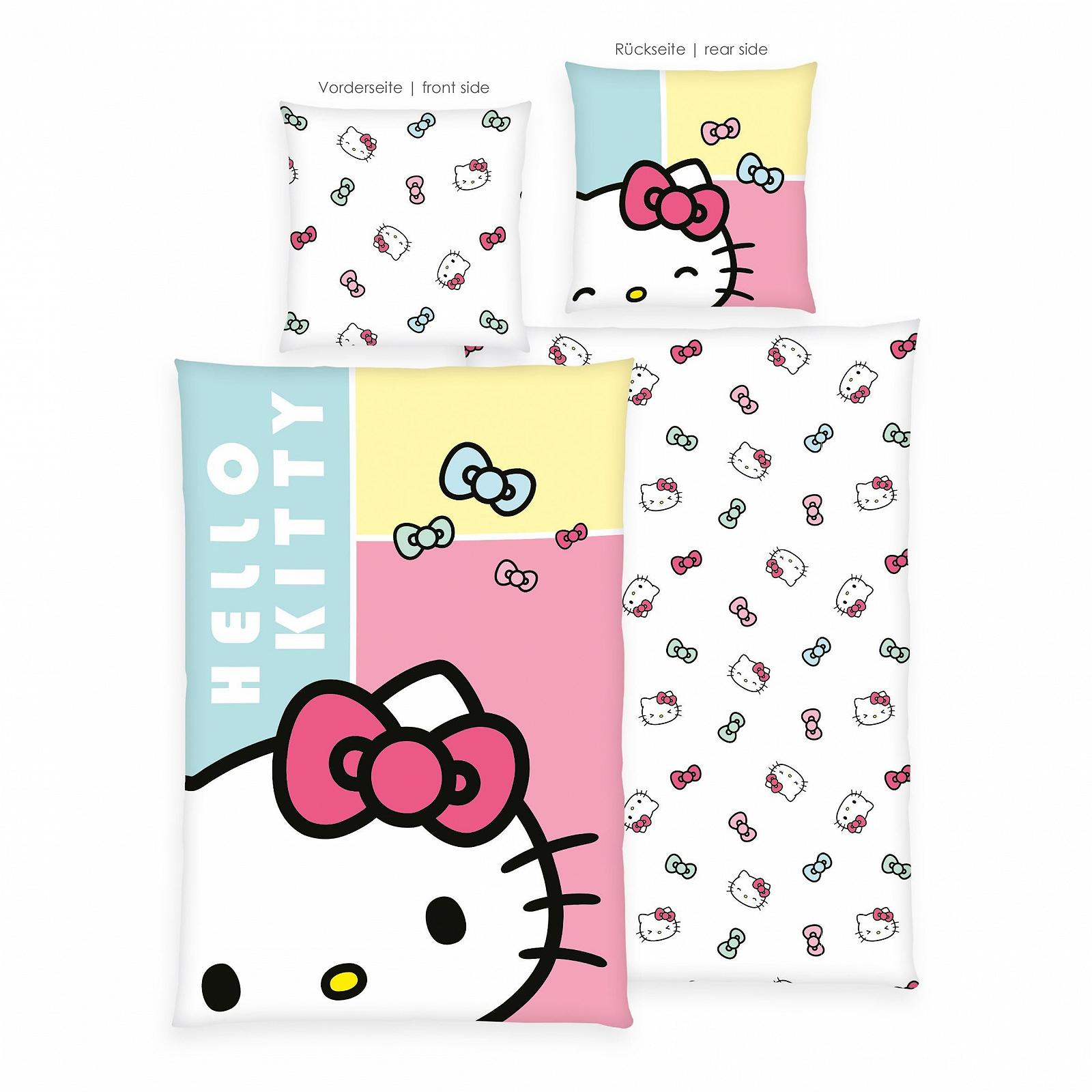 Постельное белье Herding Hello Kitty, наволочка прибл. 80 x 80 см, пододеяльник прибл. 135 x 200 см, с молнией и двусторонним мотивом, 100% хлопок/Renforcé, разноцветное, фото №2