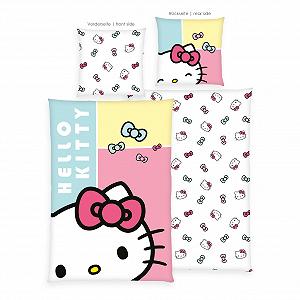 Постільна білизна Herding Hello Kitty, наволочка прибл. 80 x 80 см, підковдра прибл. 135 x 200 см, з блискавкою та двостороннім мотивом, 100% бавовна/Renforcé, різнобарвна synthetic.ua - Фото 1