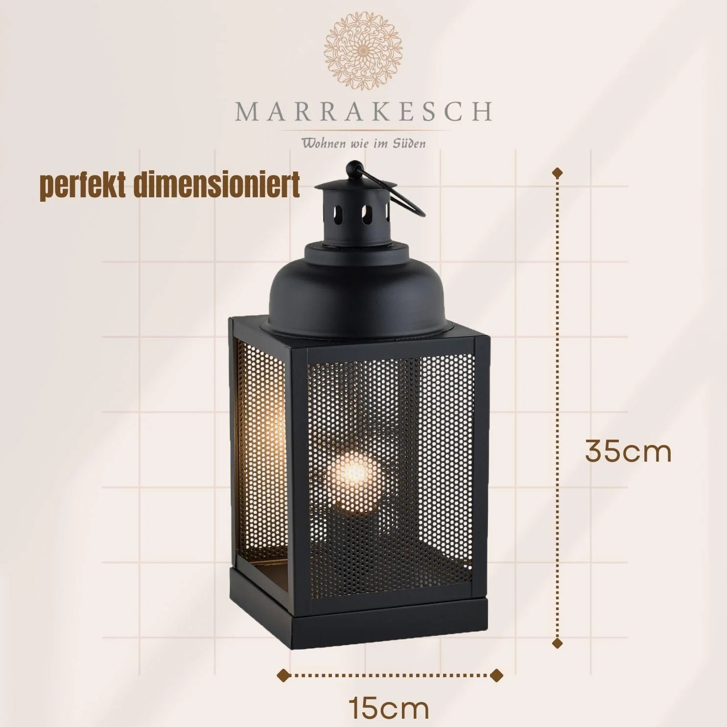 Настільна лампа Marrakech Ceed 35 см Метал E27 Чорний, фото №4